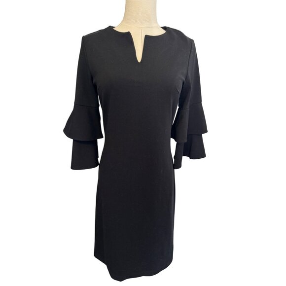 J.McLaughlin Dresses & Skirts - J.McLaughlin XS Black Bell Tiered Sleeve Dress Rayon Blend Womens Elegant Style